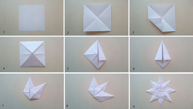 origami, stjerne, papirbretting, papirstjerne, origamistjerne, julepynt, diy