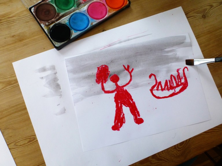 tegne, helleristninger, fettfarge, male