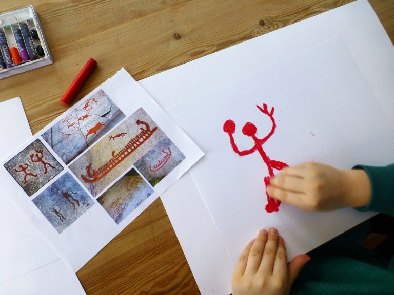 tegne, helleristninger, fettfarge