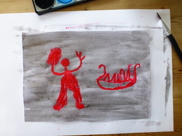 tegne, helleristninger, male, fettfarge