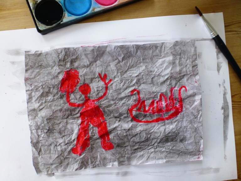 tegne, helleristninger, papir, fettfarger