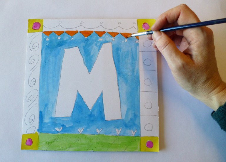 bokstav tegning og maling diy