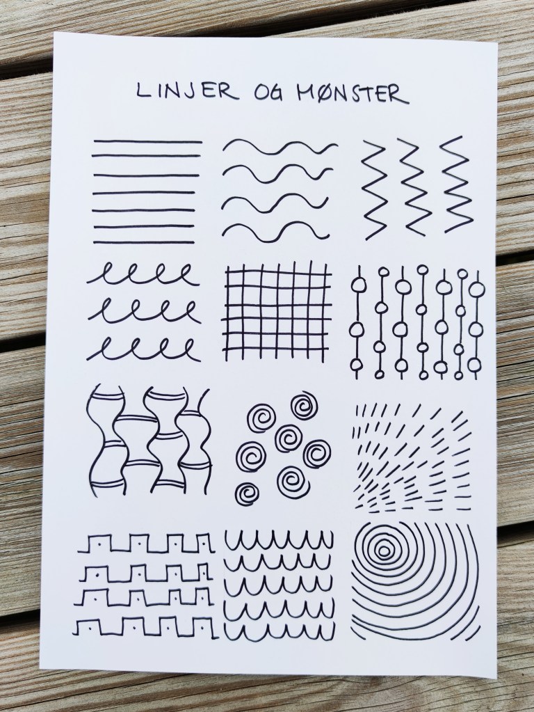 tegning, linjer og mønster