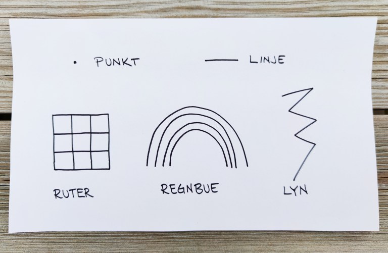 tegning, punkt og linjer