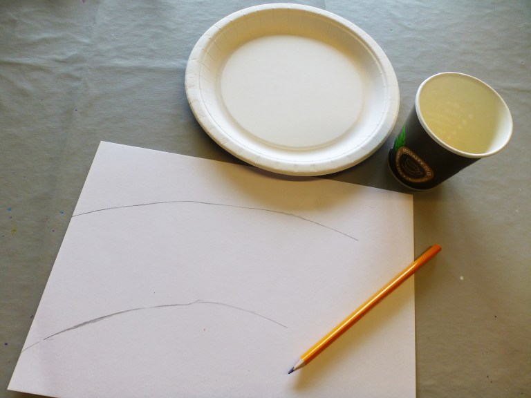 tegne kopp, tallerken