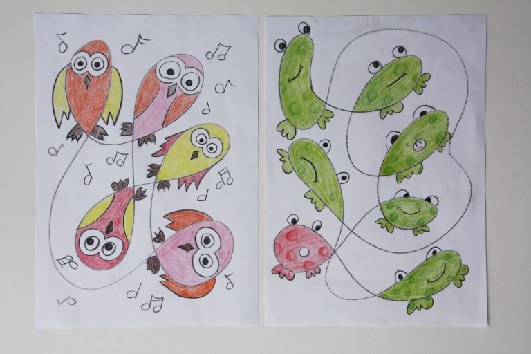 tegning, fantasi, ugle, frosk