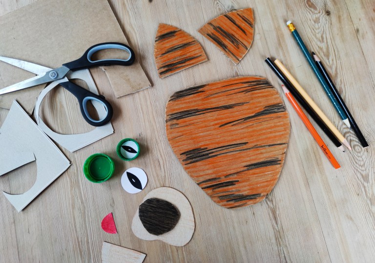 gjenbruk papp, lage dyreansikt